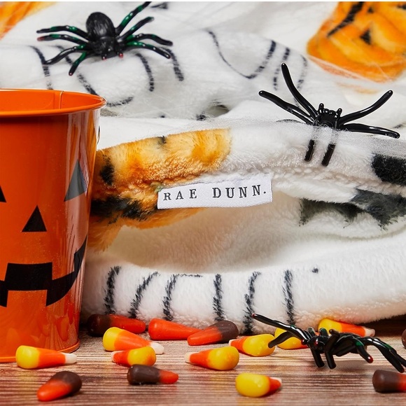 NWT RAE DUNN Halloween/Seasonal Trick or Treat Soft Plush Blanket Throw 50x70 - Picture 5 of 6